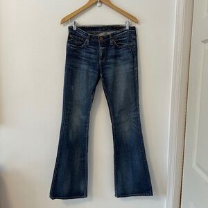 AG Adriano Goldschmied Y2K Flare Butterfly Embellished Low Rise Jeans | Size 28